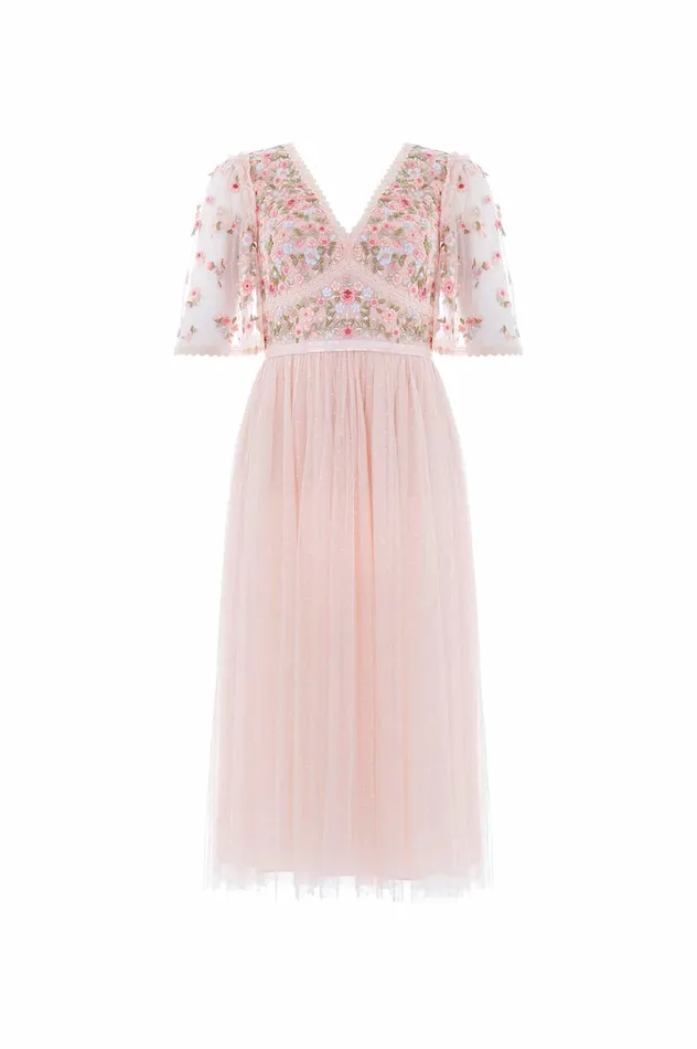 Needle and Thread Ribbon Bouquet Bodice Midaxi Dress Pink Women Exclusives