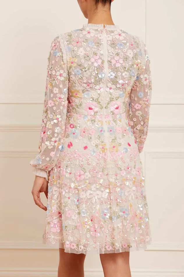 Needle and Thread Shimmer Fairytale VNeck Mini Dress Champagne Women Embellished Dresses Needle and Thread Shimmer Fairytale VNeck Mini Dress Champagne Women Embellished Dresses