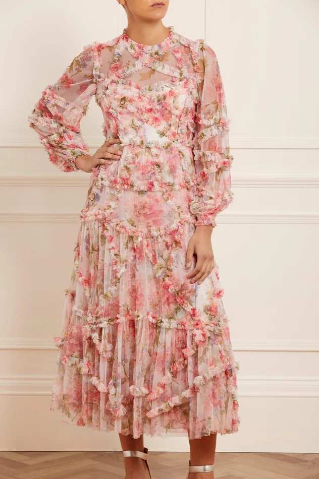 Needle and Thread Summer Song Diamond Ruffle Ballerina Dress Multi Women Day Dresses
