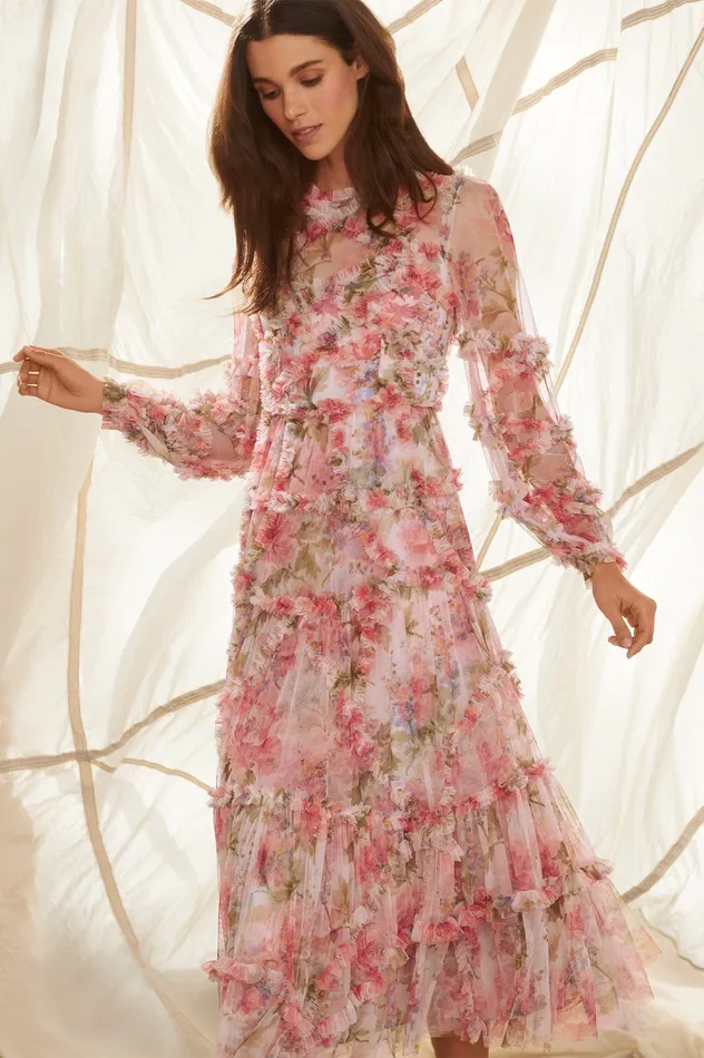 Needle and Thread Summer Song Diamond Ruffle Ballerina Dress Multi Women Day Dresses