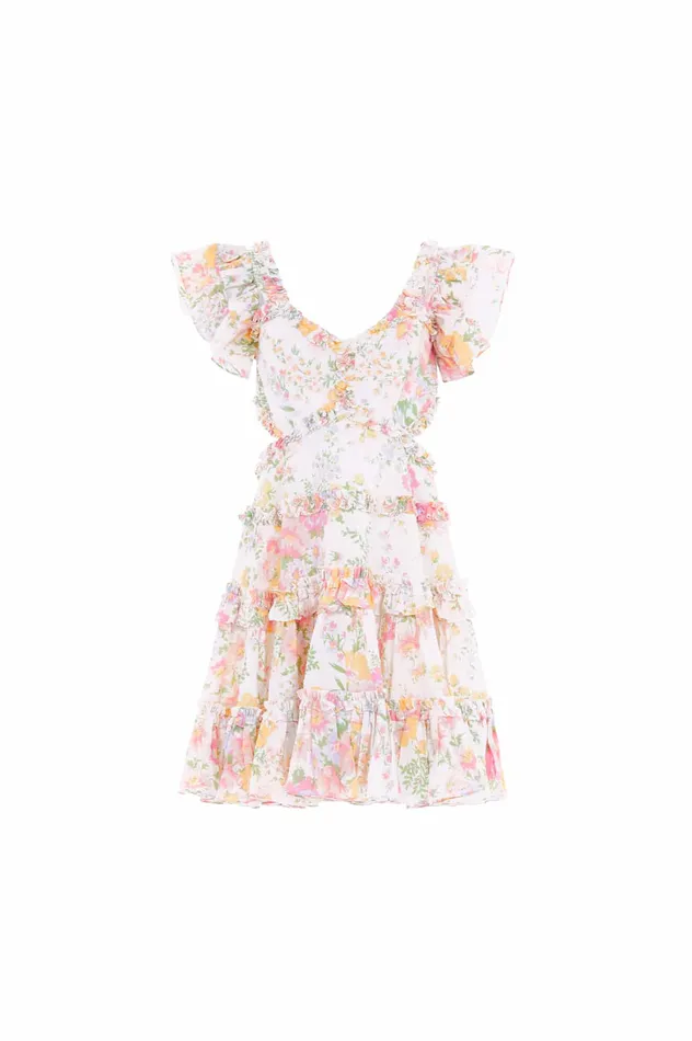 Needle and Thread Sunrise Bloom Backless Cotton Micro Mini Dress Multi Women Day Dresses