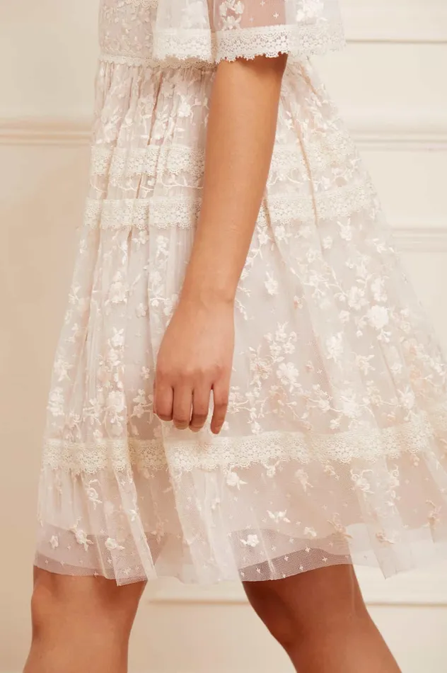 Needle and Thread Sweetheart Lace Mini Dress Champagne Women Embroidered Dresses Needle and Thread Sweetheart Lace Mini Dress Champagne Women Embroidered Dresses