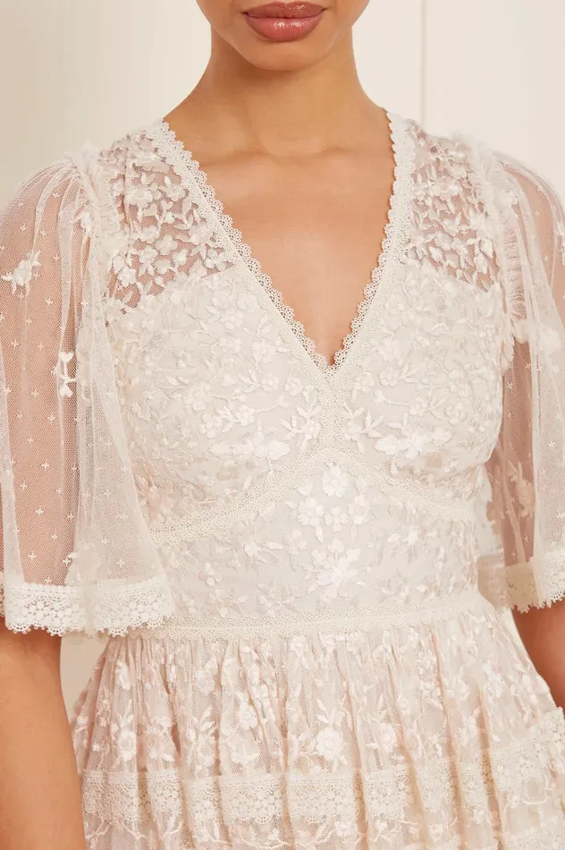 Needle and Thread Sweetheart Lace Mini Dress Champagne Women Embroidered Dresses Needle and Thread Sweetheart Lace Mini Dress Champagne Women Embroidered Dresses