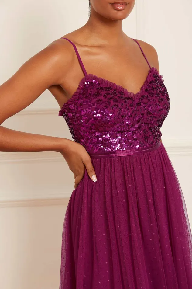 Needle and Thread Tempest Bodice Cami Ballerina Dress Purple Women Embellished Dresses Needle and Thread Tempest Bodice Cami Ballerina Dress Purple Women Embellished Dresses
