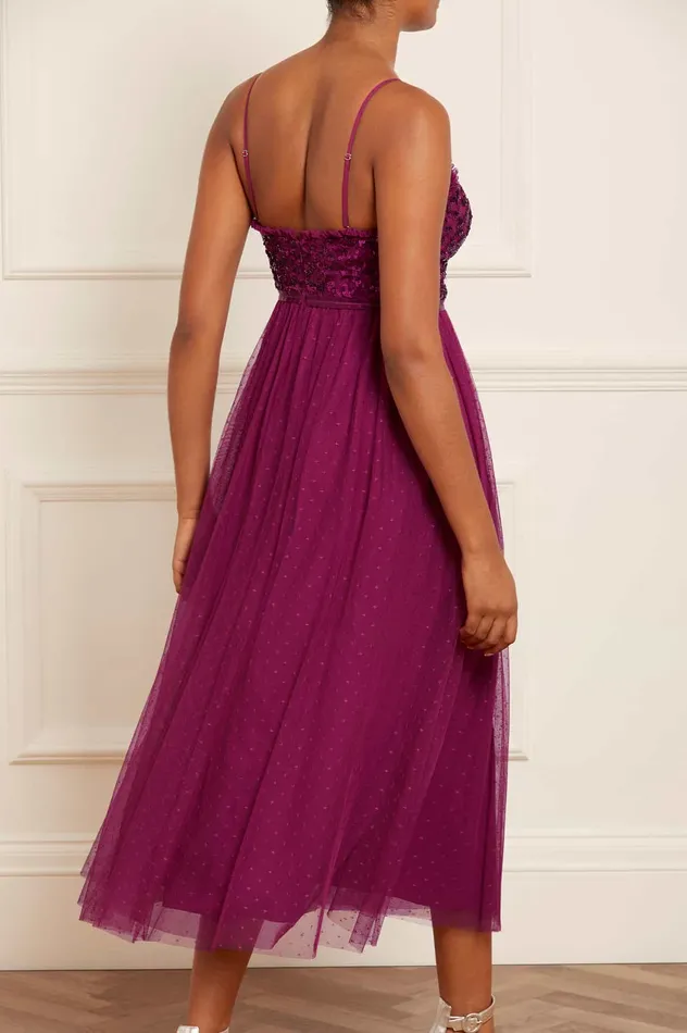 Needle and Thread Tempest Bodice Cami Ballerina Dress Purple Women Embellished Dresses Needle and Thread Tempest Bodice Cami Ballerina Dress Purple Women Embellished Dresses
