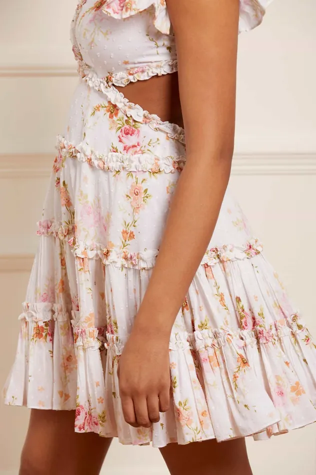 Needle and Thread Trailing Blooms Cotton Backless Micro Mini Dress Multi Women Day Dresses Needle and Thread Trailing Blooms Cotton Backless Micro Mini Dress Multi Women Day Dresses