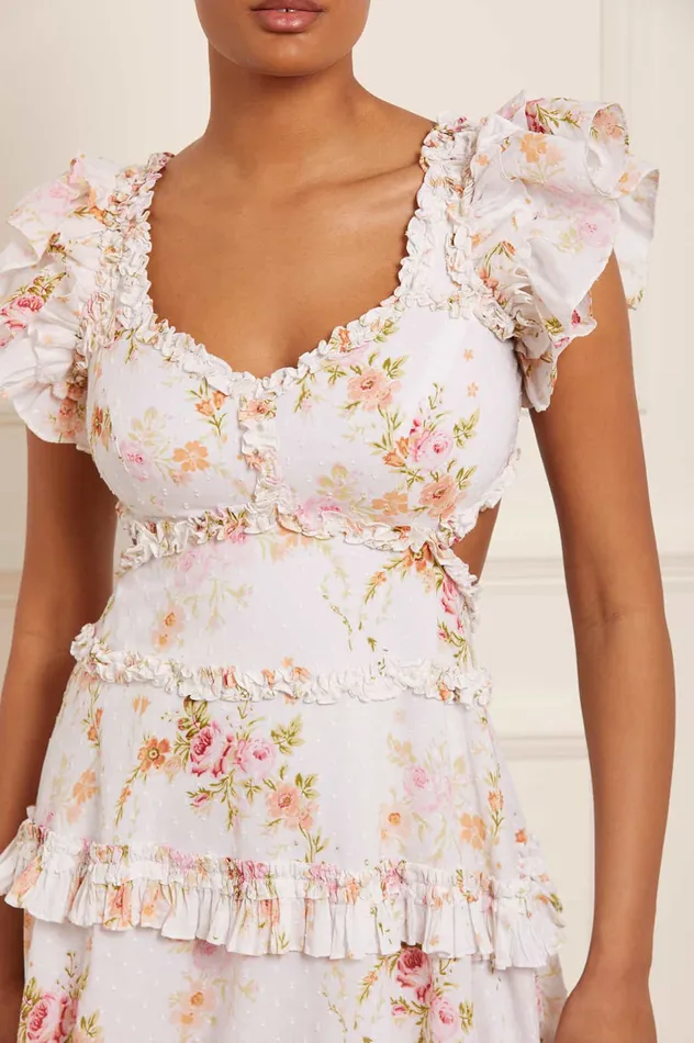 Needle and Thread Trailing Blooms Cotton Backless Micro Mini Dress Multi Women Day Dresses Needle and Thread Trailing Blooms Cotton Backless Micro Mini Dress Multi Women Day Dresses