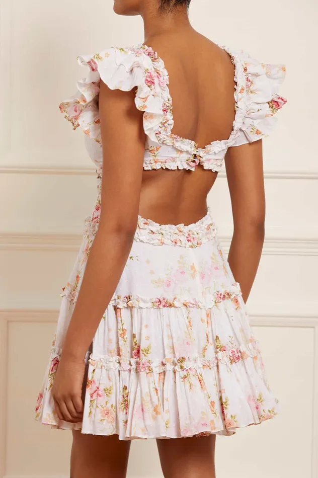Needle and Thread Trailing Blooms Cotton Backless Micro Mini Dress Multi Women Day Dresses Needle and Thread Trailing Blooms Cotton Backless Micro Mini Dress Multi Women Day Dresses
