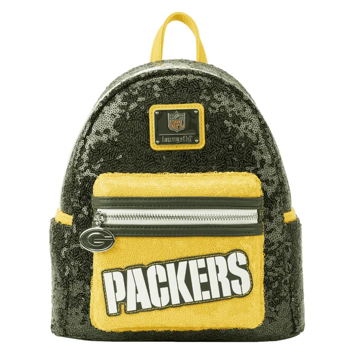 NFL Green Bay Packers Sequin Mini Backpack Unisex Loungefly Backpacks