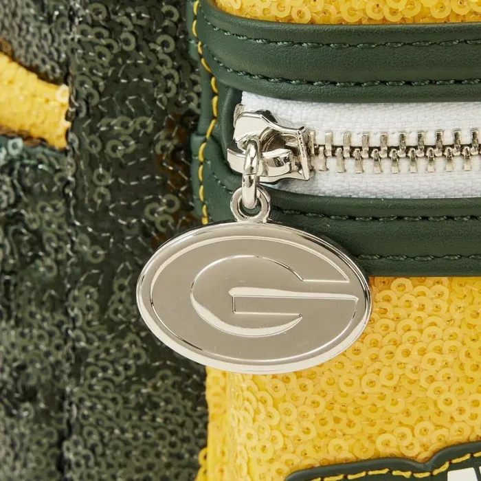 NFL Green Bay Packers Sequin Mini Backpack Unisex Loungefly Backpacks NFL Green Bay Packers Sequin Mini Backpack Unisex Loungefly Backpacks