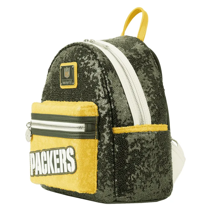 NFL Green Bay Packers Sequin Mini Backpack Unisex Loungefly Backpacks NFL Green Bay Packers Sequin Mini Backpack Unisex Loungefly Backpacks