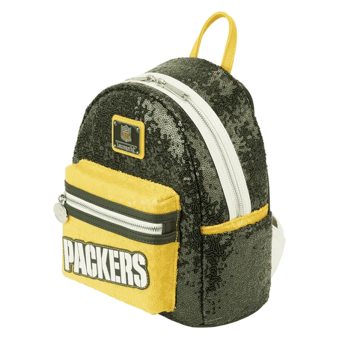 NFL Green Bay Packers Sequin Mini Backpack Unisex Loungefly Backpacks NFL Green Bay Packers Sequin Mini Backpack Unisex Loungefly Backpacks