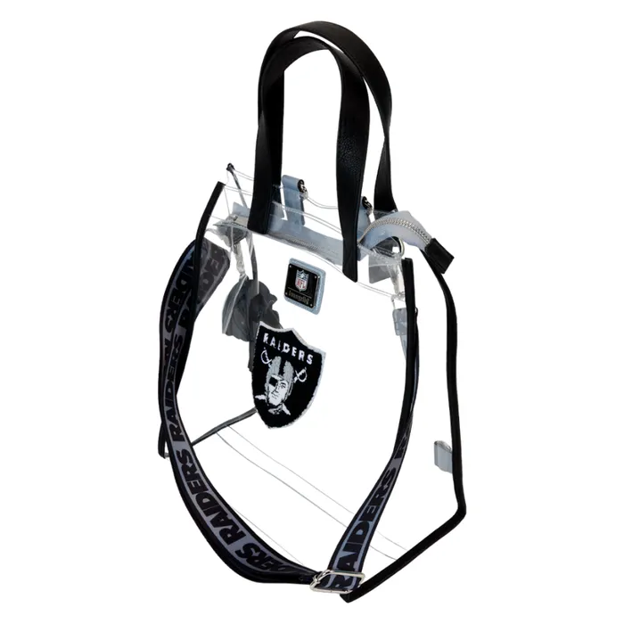 NFL Las Vegas Raiders Clear Convertible Backpack and Tote Bag Unisex Loungefly Backpacks