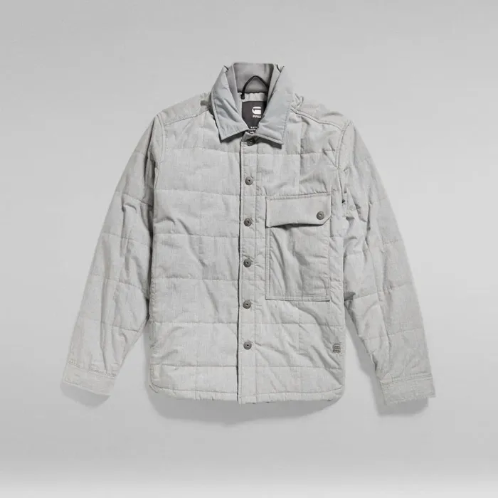 Overshirts Women GStar RAW Unisex Postino Quilted Overshirt Correct Winter Grey Heather Overshirts Women GStar RAW Unisex Postino Quilted Overshirt Correct Winter Grey Heather