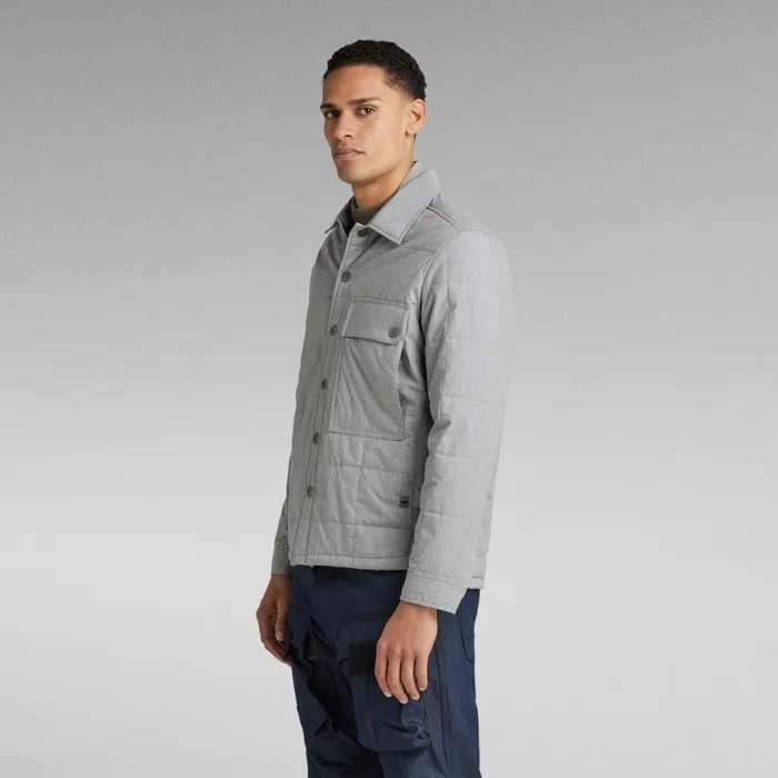 Overshirts Women GStar RAW Unisex Postino Quilted Overshirt Correct Winter Grey Heather
