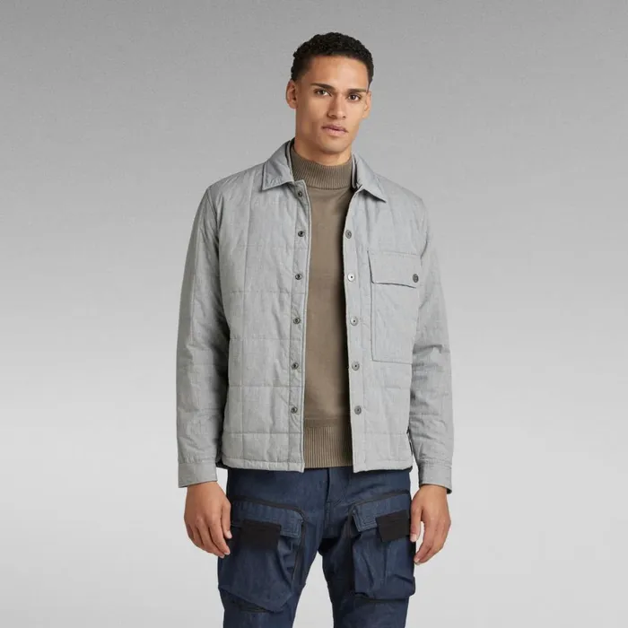 Overshirts Women GStar RAW Unisex Postino Quilted Overshirt Correct Winter Grey Heather