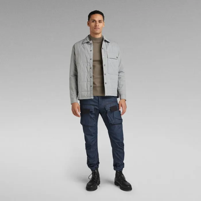 Overshirts Women GStar RAW Unisex Postino Quilted Overshirt Correct Winter Grey Heather