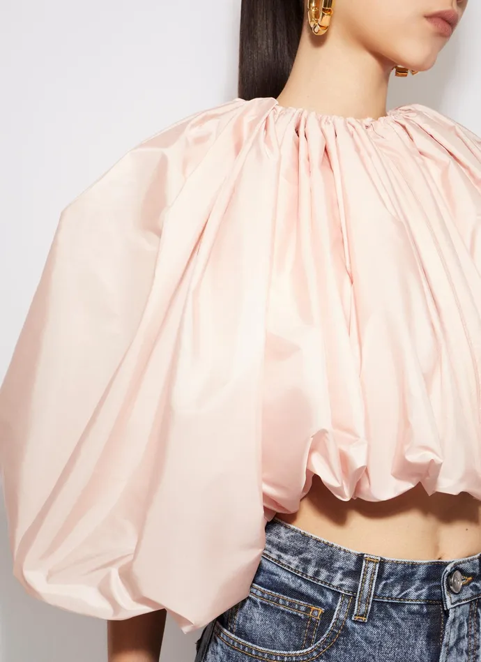 Pale Pink SHORT PUFFED JACKET Women Alaa Tops and Shirts