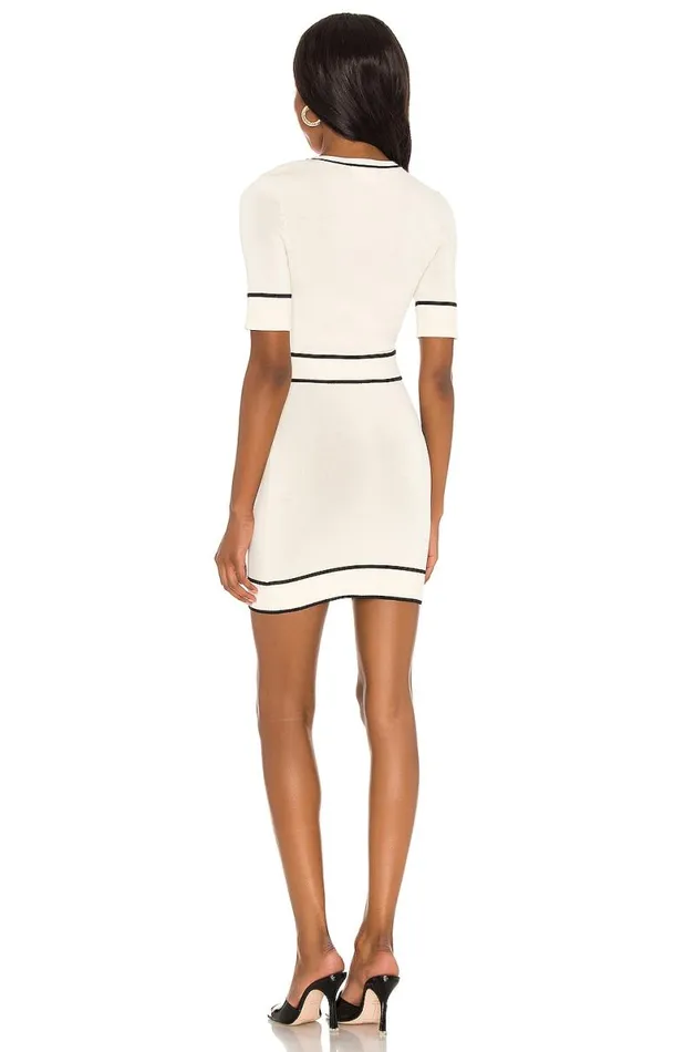 Pearl Mini Dress Ivory and Black Women Lovers and Friends Dresses