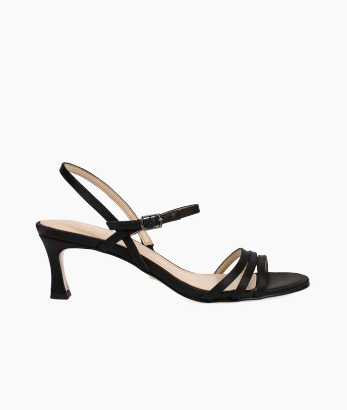 Pelle Moda Blane Low Heel 8211 Black Black Satin Women Low Heels