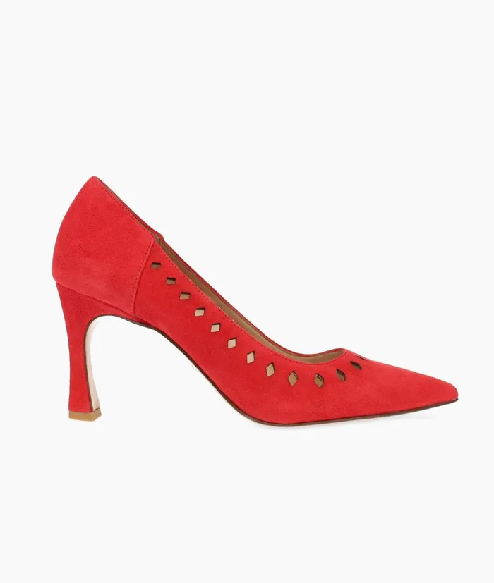 Pelle Moda Iria High Heel 8211 Flame Flame Kid Suede Women High Heels