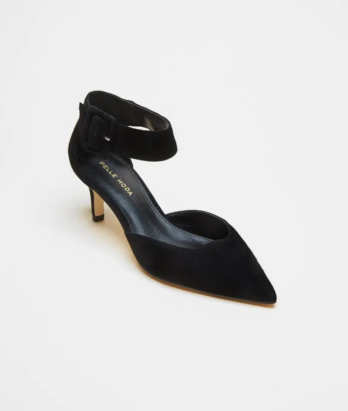 Pelle Moda Kenley Low Heel 8211 Black Black Kid Suede Women Low Heels Pelle Moda Kenley Low Heel 8211 Black Black Kid Suede Women Low Heels