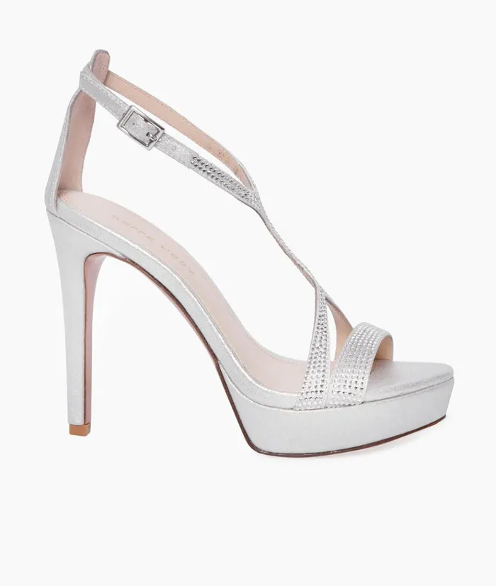 Pelle Moda Onora Platform 8211 Silver Silver SatinMetallic Suede Women High Heels Pelle Moda Onora Platform 8211 Silver Silver SatinMetallic Suede Women High Heels