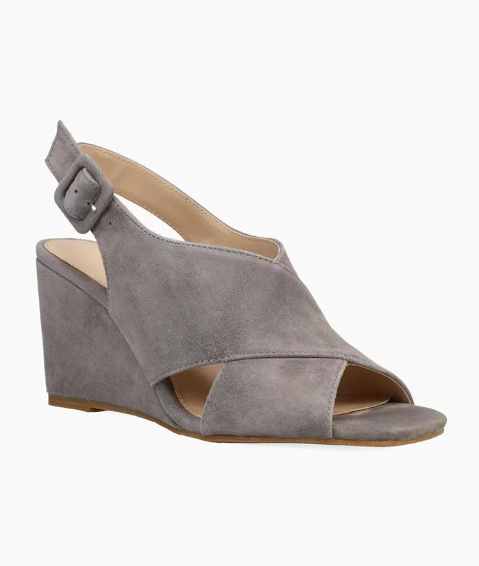Pelle Moda Rina Wedge 8211 Steel Steel Kid Suede Women Wedges Pelle Moda Rina Wedge 8211 Steel Steel Kid Suede Women Wedges