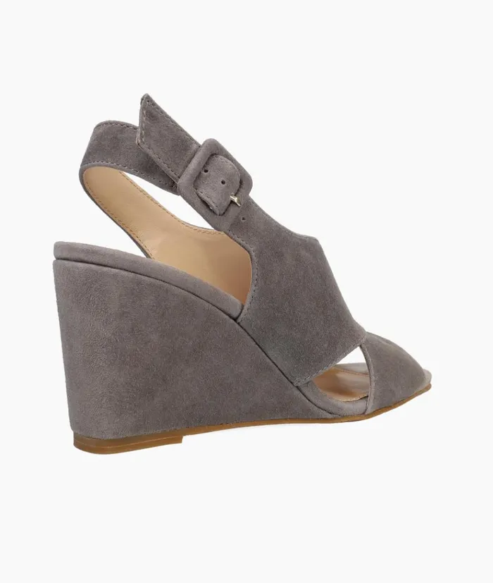 Pelle Moda Rina Wedge 8211 Steel Steel Kid Suede Women Wedges Pelle Moda Rina Wedge 8211 Steel Steel Kid Suede Women Wedges