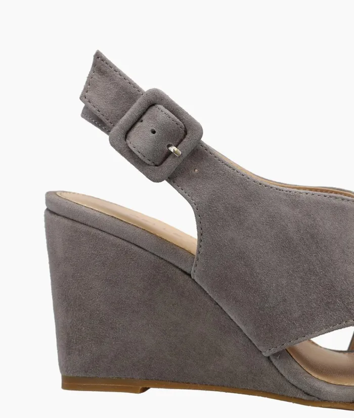 Pelle Moda Rina Wedge 8211 Steel Steel Kid Suede Women Wedges Pelle Moda Rina Wedge 8211 Steel Steel Kid Suede Women Wedges