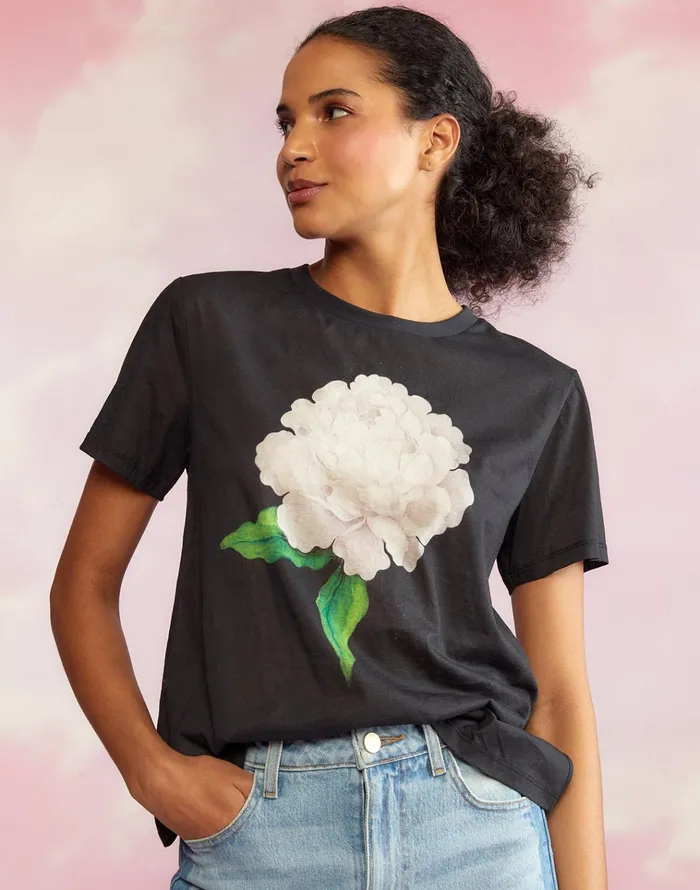 Printed TShirt 8211 Blkwt Women Cynthia Rowley Tops