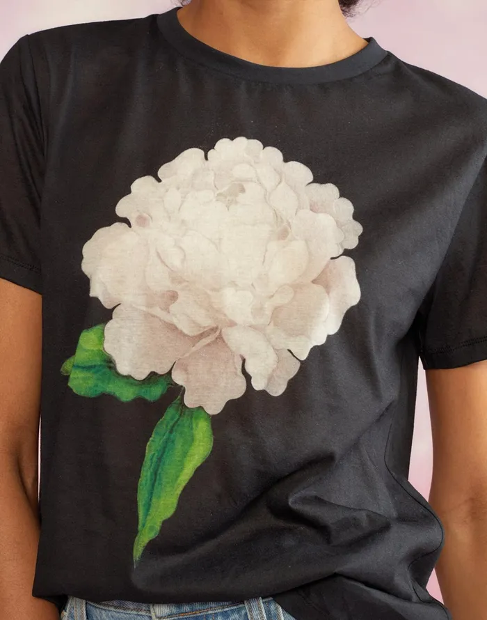 Printed TShirt 8211 Blkwt Women Cynthia Rowley Tops