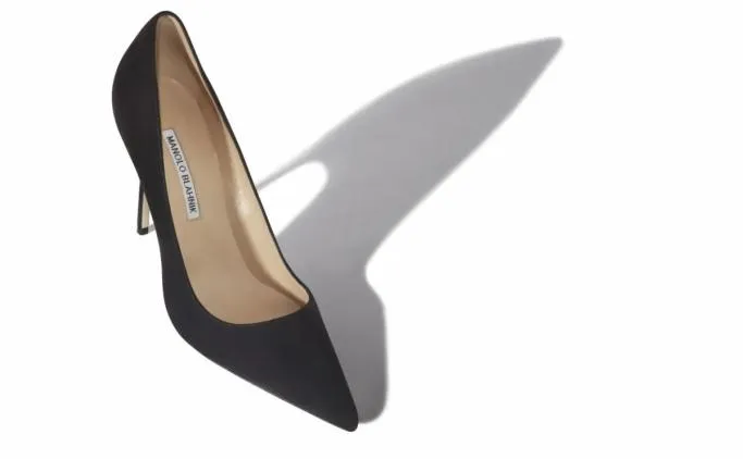 Pumps Women Manolo Blahnik BB Charcoal Black Pointed Toe Pumps