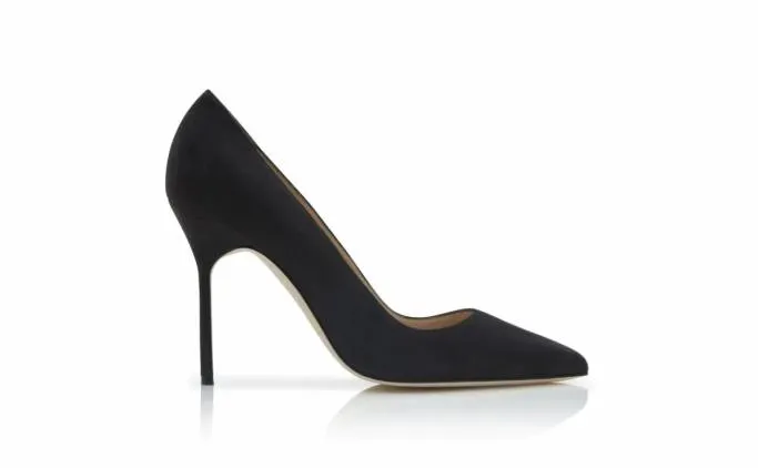 Pumps Women Manolo Blahnik BB Charcoal Black Pointed Toe Pumps Pumps Women Manolo Blahnik BB Charcoal Black Pointed Toe Pumps