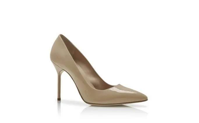 Pumps Women Manolo Blahnik BB PATENTBeige Patent Leather Pointed Toe Pumps Pumps Women Manolo Blahnik BB PATENTBeige Patent Leather Pointed Toe Pumps
