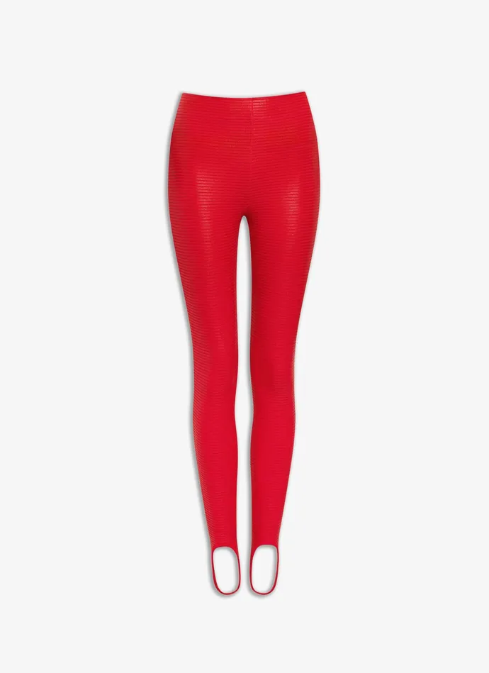 Red COATED LEGGING Women Alaa Bodysuits and Leggings