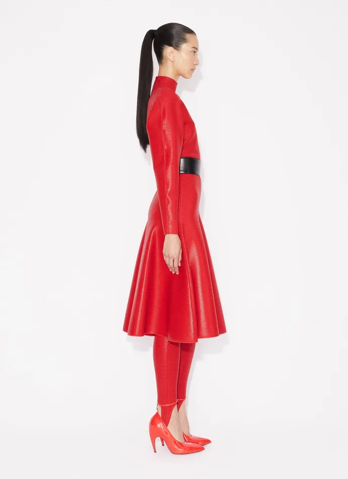 Red COATED LEGGING Women Alaa Bodysuits and Leggings