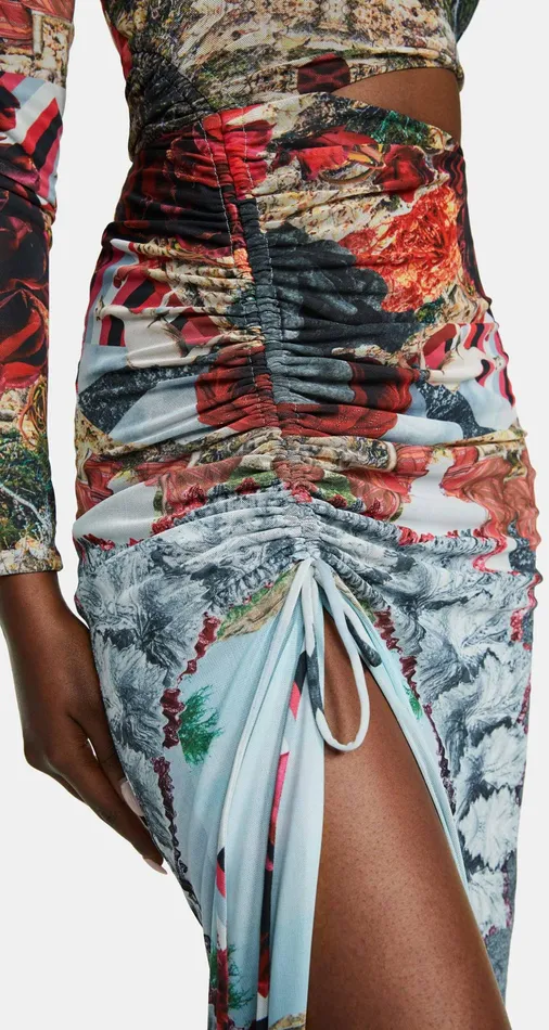 Red Grey Rigomane Dress Women Daily Paper Dresses