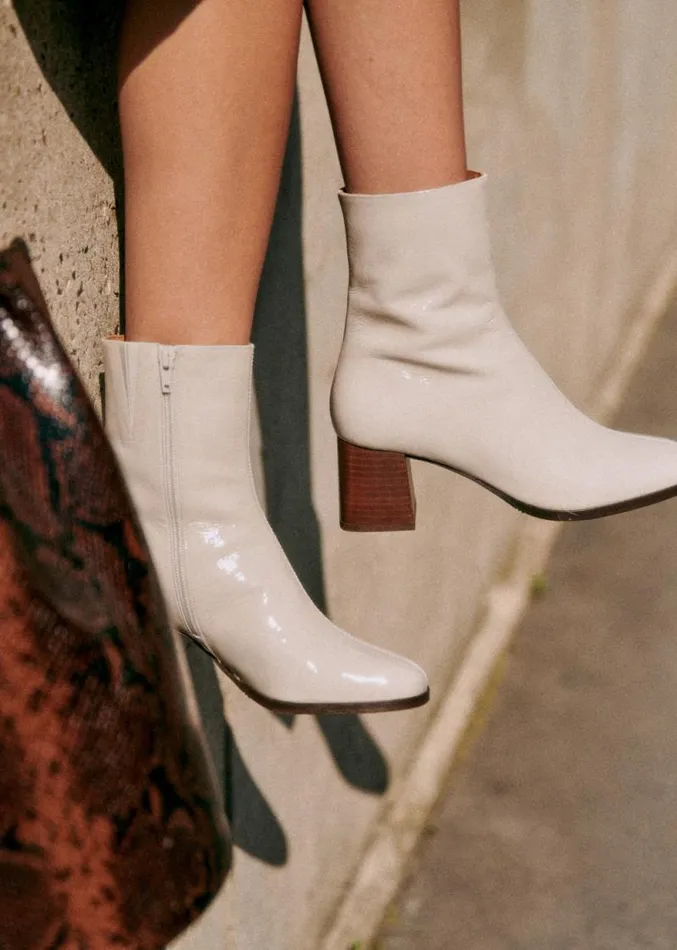 Szane Ankle Boots Womens Axelle Ankle Boots White Lacquer