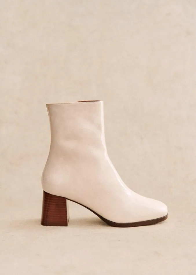 Szane Ankle Boots Womens Axelle Ankle Boots White Lacquer