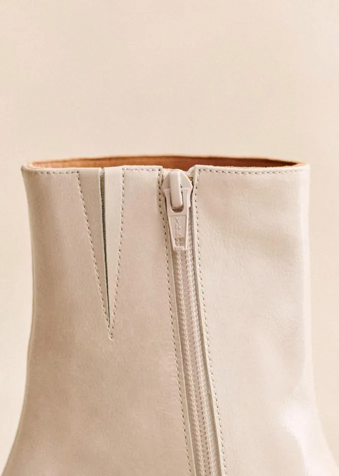 Szane Ankle Boots Womens Axelle Ankle Boots White Lacquer