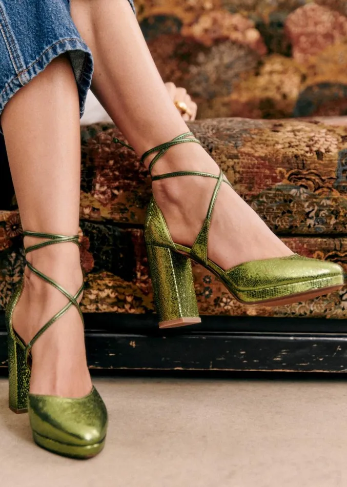 Szane Babies Ballerinas and Pumps Womens Alessia High Babies Metallic Green