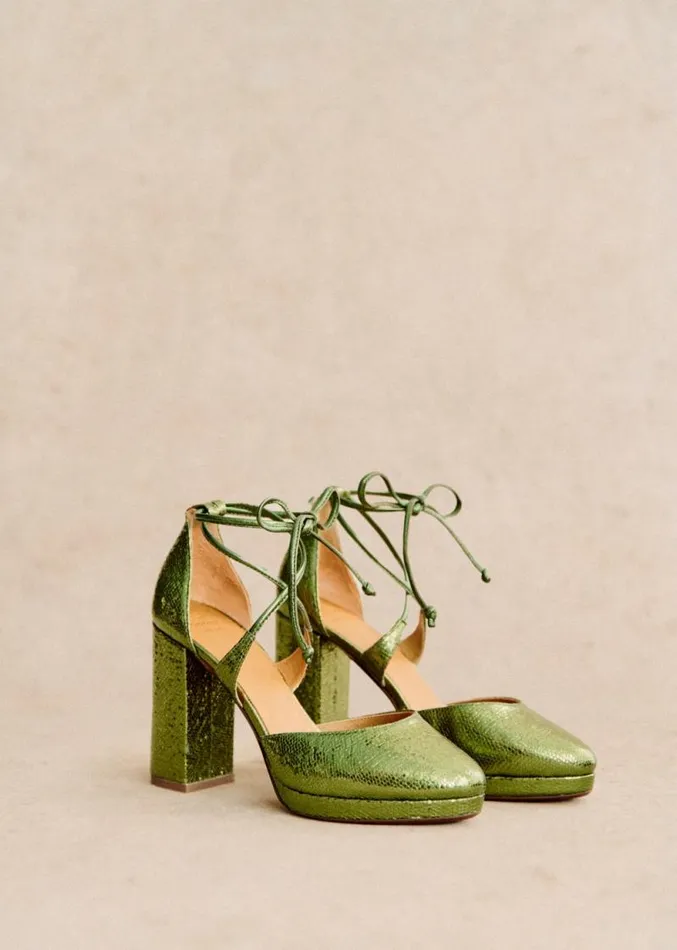 Szane Babies Ballerinas and Pumps Womens Alessia High Babies Metallic Green