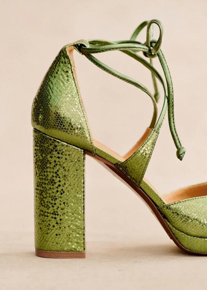 Szane Babies Ballerinas and Pumps Womens Alessia High Babies Metallic Green