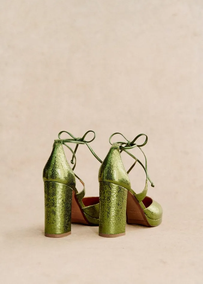 Szane Babies Ballerinas and Pumps Womens Alessia High Babies Metallic Green