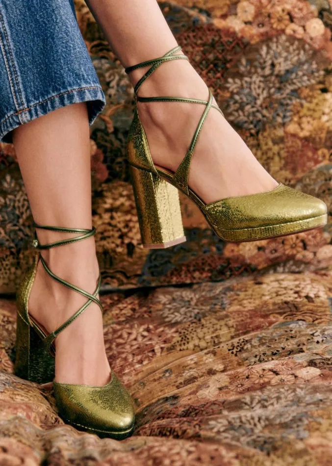 Szane Babies Ballerinas and Pumps Womens Alessia High Babies Metallic Green