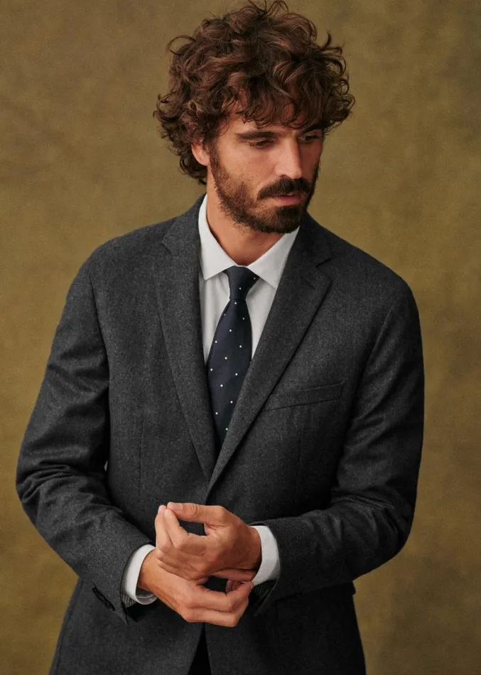 Szane Jackets and Coats Mens Warren Jacket Grey Fulllength Twill