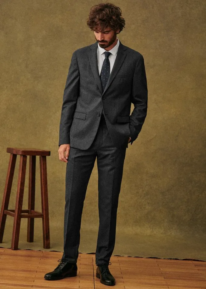 Szane Jackets and Coats Mens Warren Jacket Grey Fulllength Twill