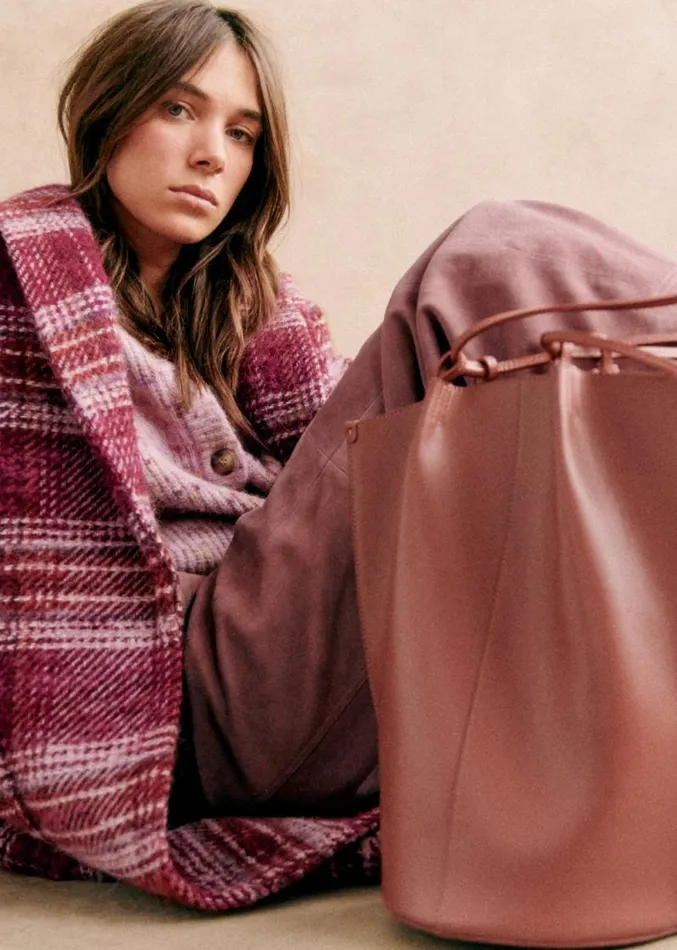 Szane Jackets and Coats Womens Joe Coat Burgundy and Pink Tartan