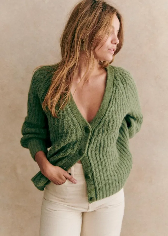 Szane Knitwear Womens Basile Cardigan Khaki